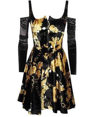 Versace Jeans Couture Couture Chain Couture Printed Corset Dress - Black