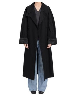 MM6 by Maison Margiela Cotton Twill Trench Coat - Black