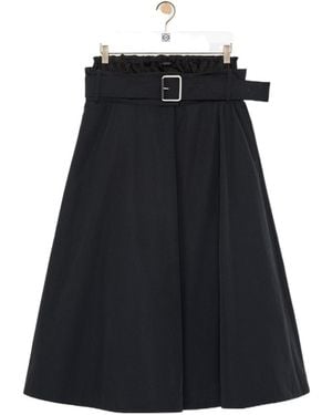 Loewe Belted Midi Skirt - Black