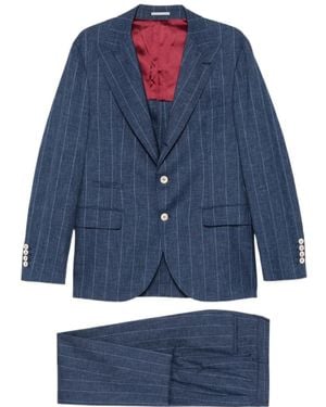 Brunello Cucinelli Striped Suit - Blue