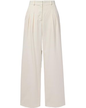 LoveShackFancy Adams Pleated Wide-Leg Trousers - White