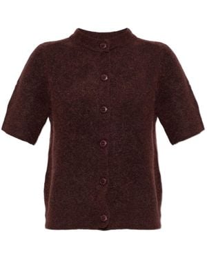 Samsøe & Samsøe Button-Fastening Short-Sleeved Cardigan - Brown