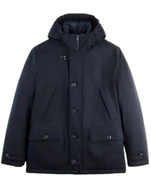 Fay Hooded Parka Coat - Blue