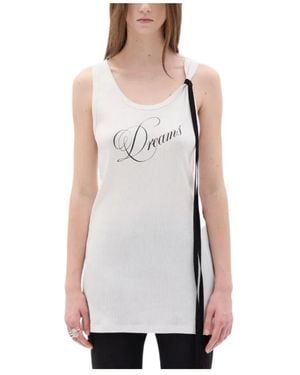 Ann Demeulemeester Seva Ribbon Cotton Tank Top - White