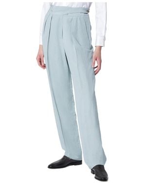 Blazé Milano Button-Up Casual Trousers - Blue