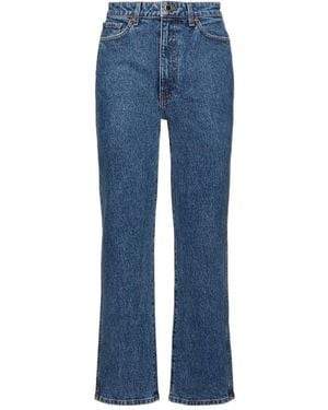KHAITE High-Waisted Flare Jeans - Blue