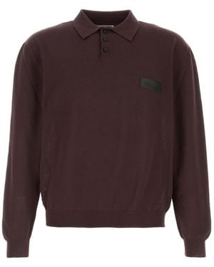 Magliano Polina Classic Long-Sleeve Polo Shirt - Brown