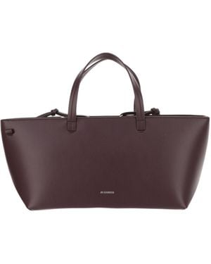 Jil Sander Classic Logo Detailed Tote Bag - Purple