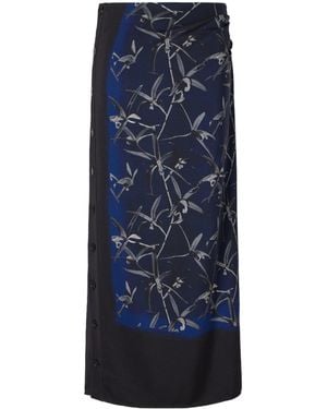 Proenza Schouler Printed Midi Skirt - Blue