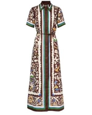 ALÉMAIS Maroc Printed Linen Shirt Dress - White