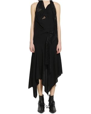 Junya Watanabe Lace-Trim Handkerchief-Hem Dress - Black