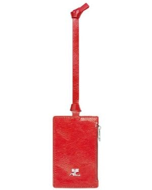 Courreges Naplack Zip Card Holder - Red