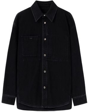 WOOYOUNGMI Patch Pocket Denim Shirt - Black