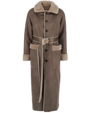 Urbancode Reversible Faux Fur Belted Coat - Brown