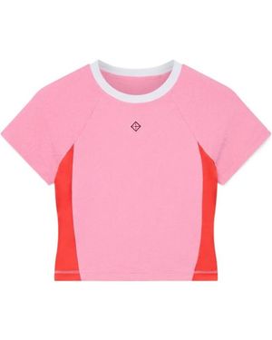 CASABLANCA Open-Back Cropped T-Shirt - Pink