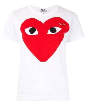 COMME DES GARÇONS PLAY Heart Print Logo Patch T-Shirt - Red