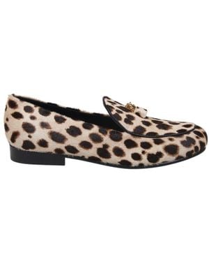 Tory Burch Lock Smoking Flat Shoes - Brown