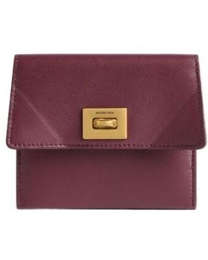 Balenciaga Rodeo Card Holder With Flap - Purple