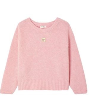 American Vintage East Logo Patch Knitted Sweater - Pink