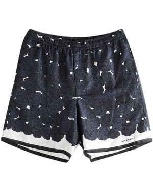 Givenchy Rose Detailed Shorts - Blue