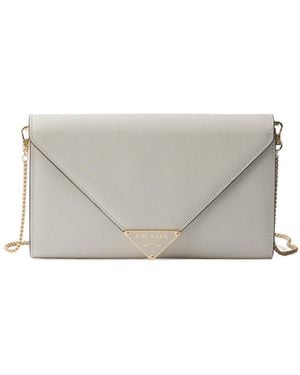 Prada Mini Saffiano Leather Bag - Gray