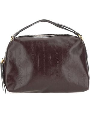 Gianni Chiarini Alifa Striped-Effect Leather Tote Bag - Brown