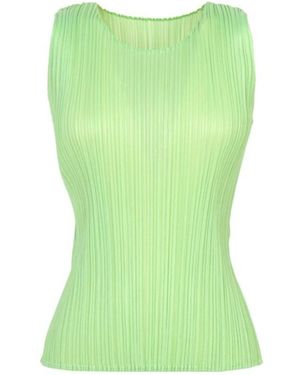 Issey Miyake Pleated Sleeveless Vest - Green
