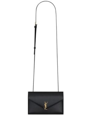 Saint Laurent Envelope Foldovet Top Mini Shoulder Bag - White