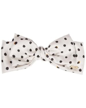 Fendi Bow Hairpin - White