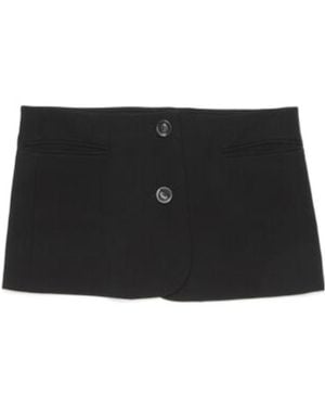 Acne Studios Low-Rise Button-Up Miniskirt - Black
