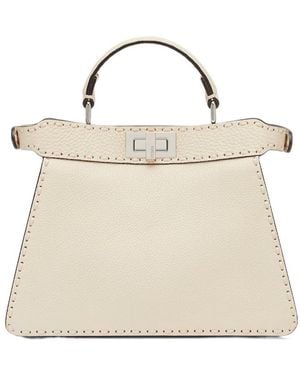 Fendi Camellia-Coloured Selleria Bag With 556 Hand-Sewn Topstitches - Natural