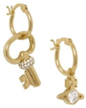 Vivienne Westwood Baya Key Hoop Earrings - Metallic