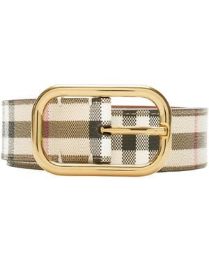 Burberry Chequered Belt - Metallic