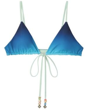 CASABLANCA Gradient String Beaded Bikini Top - Blue