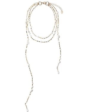 Weekend by Maxmara Strand Detailed Embellished Necklace - White