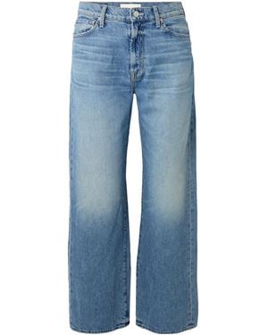 Mother The Dodger Flood Embroidered Mid-Rise Straight-Leg Jeans - Blue