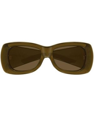 Saint Laurent Rectangle-Frame Sunglasses - Green