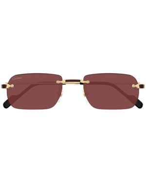 Cartier Rimless Sunglasses - Brown