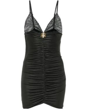 Alessandra Rich Laminated Jersey Minidress - Black