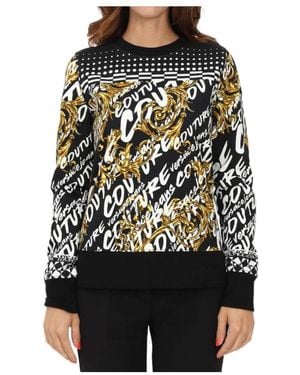 Versace Jeans Couture Baroque-Pattern Print Jumper - Black