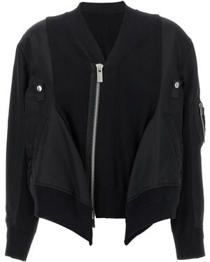 Sacai Insert Cardigan Jacket - Black