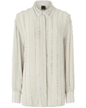 Pinko Caitlin Studded Long Sleeve Shirt - White