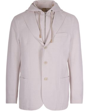 Eleventy Drawstring Hooded Jacket - Multicolour