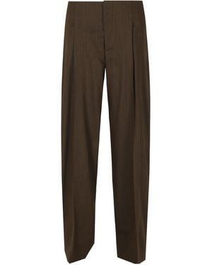 Alberta Ferretti Pleated Wide-Leg Pants - Brown