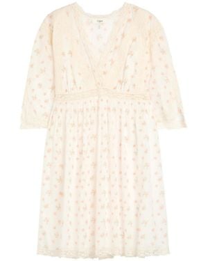 Chloé V-Neck Lace Dress - Natural