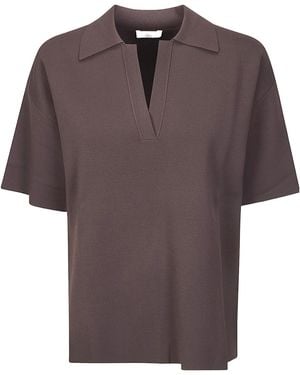 P.A.R.O.S.H. Knit Polo-Collar Top - Purple
