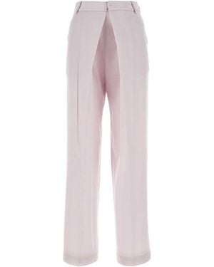 Low Classic Pleated Tailored Pants - Pink