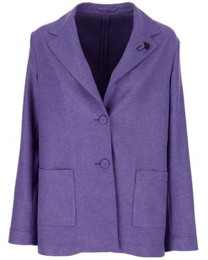 Lardini Patch Pocket Blazer - Purple