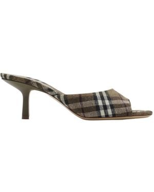 Burberry Checked Slip-On Mules - Multicolour