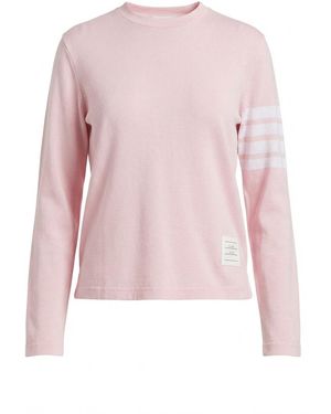 Thom Browne Long-Sleeve Crewneck T-Shirt - Pink